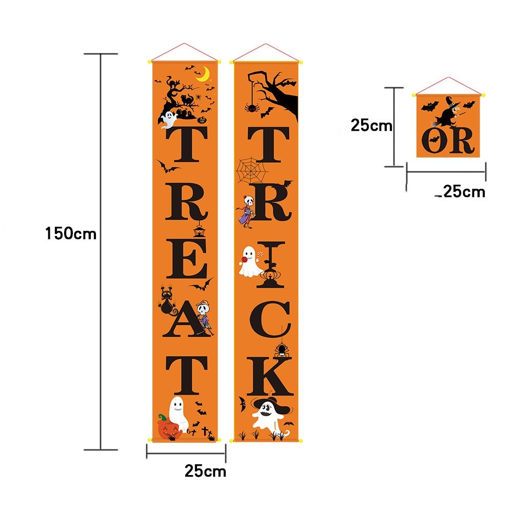 Halloween Outdoor Banner – Spooky Halloween Couplets for Yard, Porch & Party Decorations