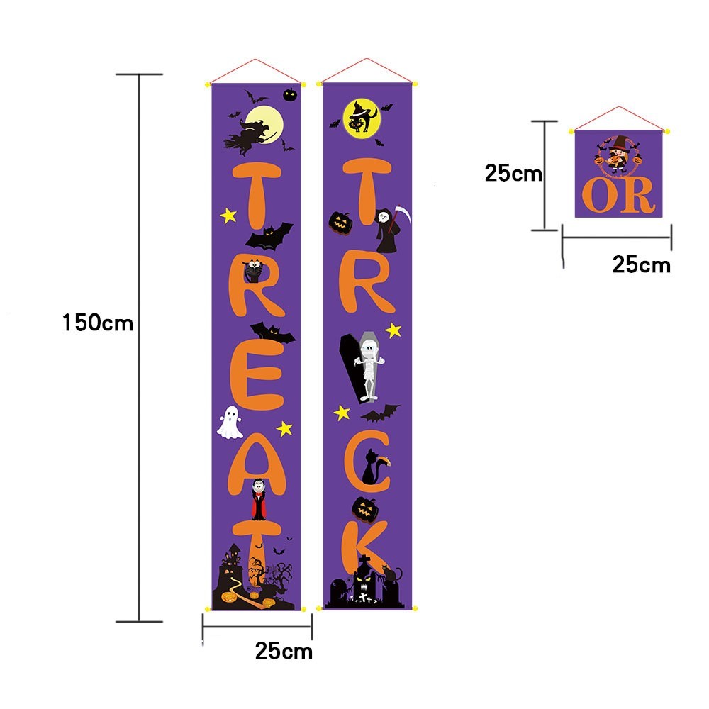 Halloween Outdoor Banner – Spooky Halloween Couplets for Yard, Porch & Party Decorations