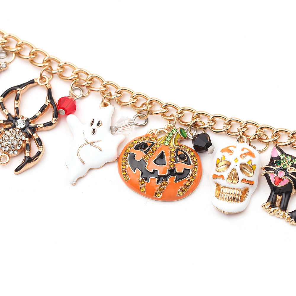 Halloween Bracelet – Spooky Charm Jewelry with Pumpkin, Bat & Ghost Designs for Party & Gifts
