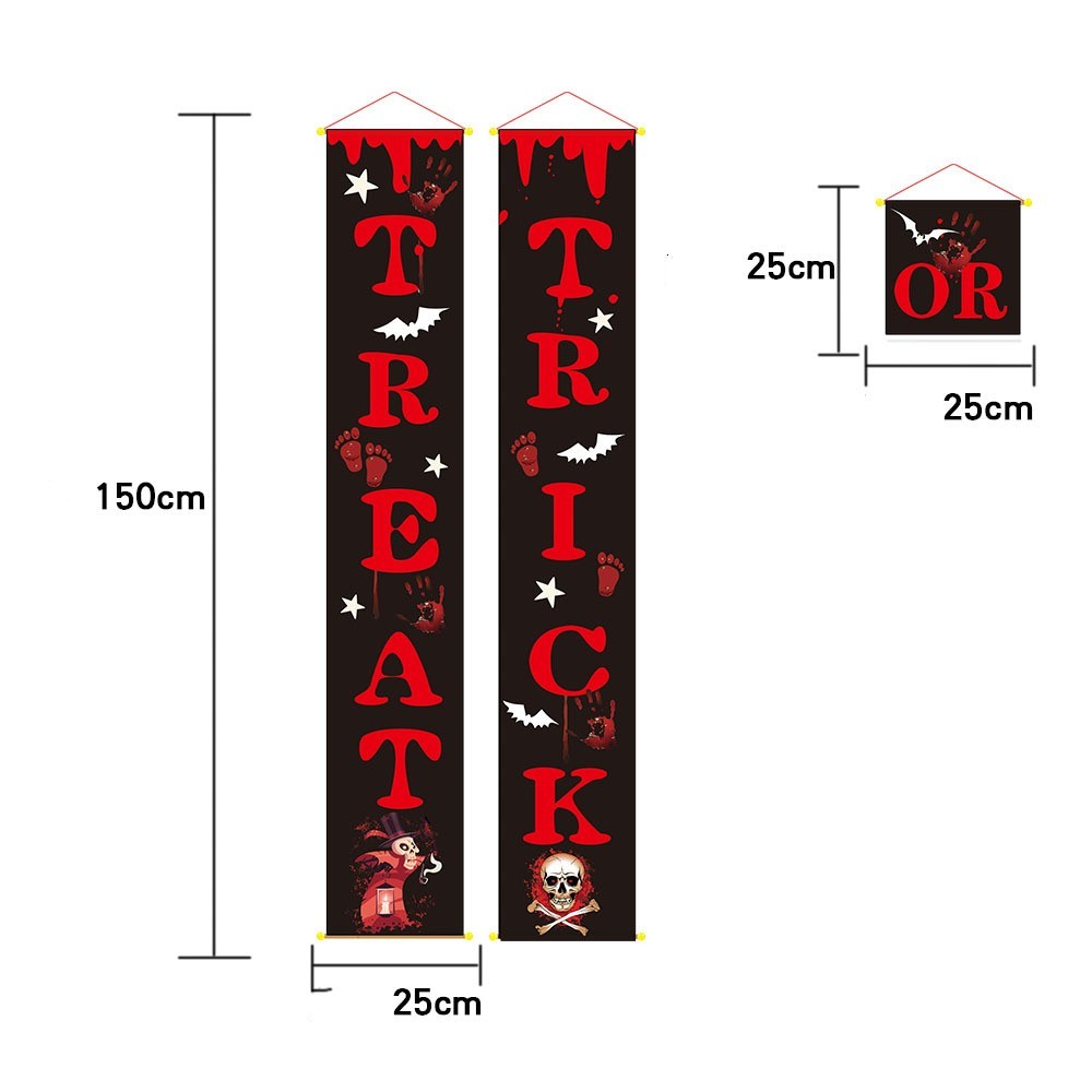 Halloween Outdoor Banner – Spooky Halloween Couplets for Yard, Porch & Party Decorations