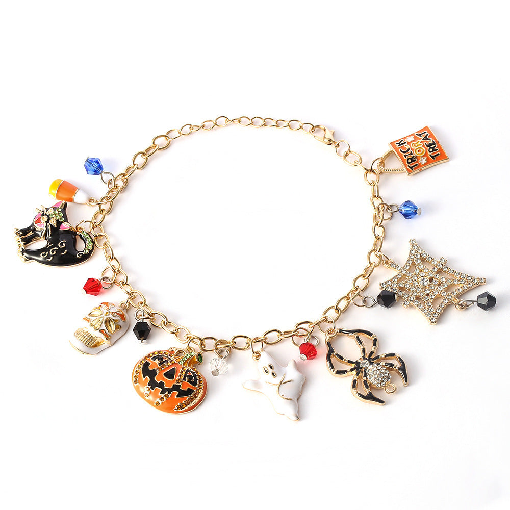 Halloween Bracelet – Spooky Charm Jewelry with Pumpkin, Bat & Ghost Designs for Party & Gifts