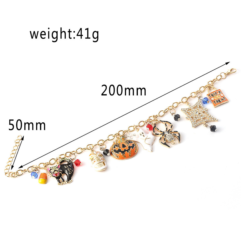 Halloween Bracelet – Spooky Charm Jewelry with Pumpkin, Bat & Ghost Designs for Party & Gifts