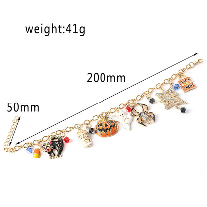 Halloween Bracelet – Spooky Charm Jewelry with Pumpkin, Bat & Ghost Designs for Party & Gifts