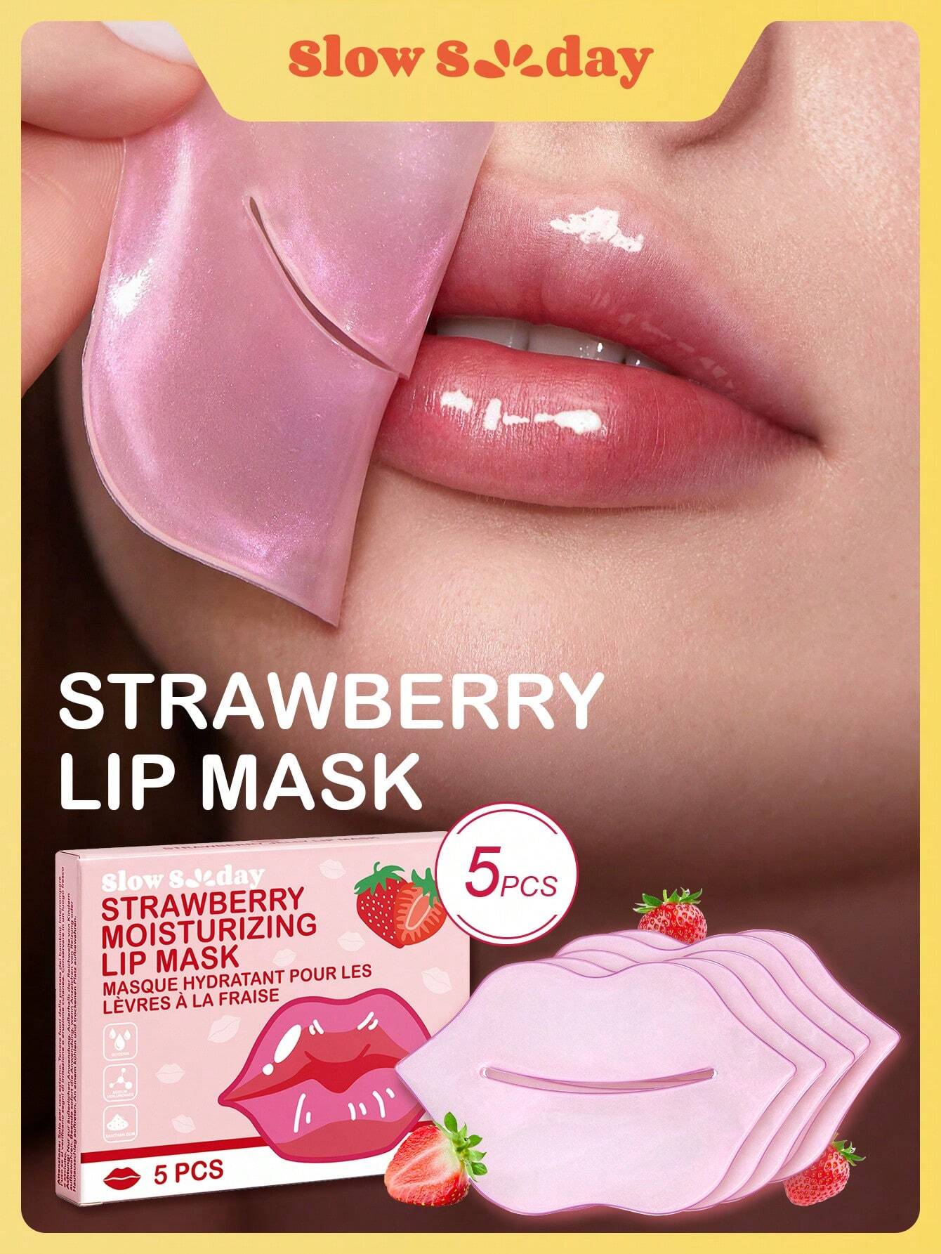 SlowSunday Strawberry Lip Mask – Hydrating, Plumping & Glossy Lips UK