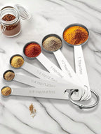 Set of 6 Stainless Steel Measuring Spoons UK