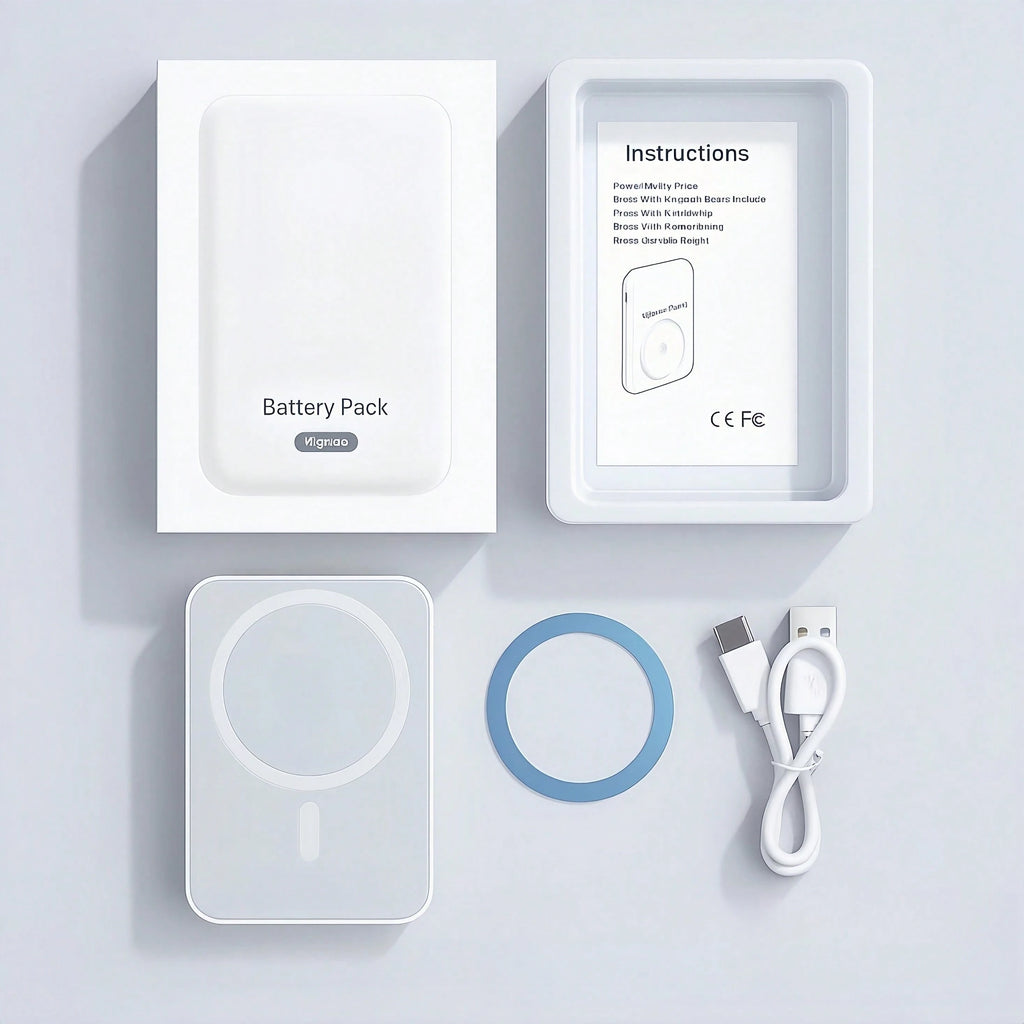 5000mAh Magnetic Wireless Power Bank | 15W Fast Charger for iPhone & Android