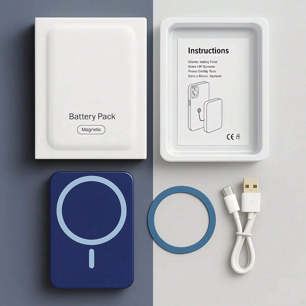 5000mAh Magnetic Wireless Power Bank | 15W Fast Charger for iPhone & Android