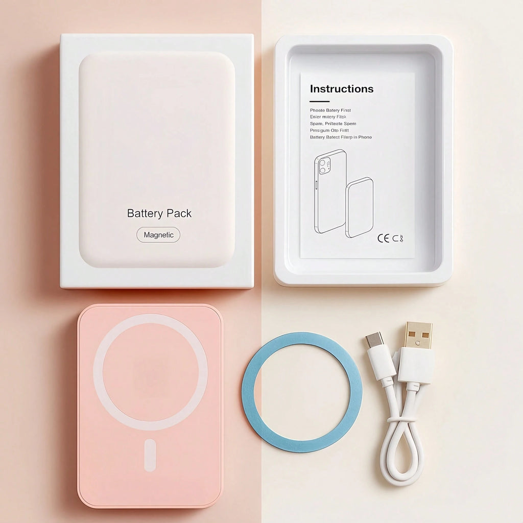 5000mAh Magnetic Wireless Power Bank | 15W Fast Charger for iPhone & Android