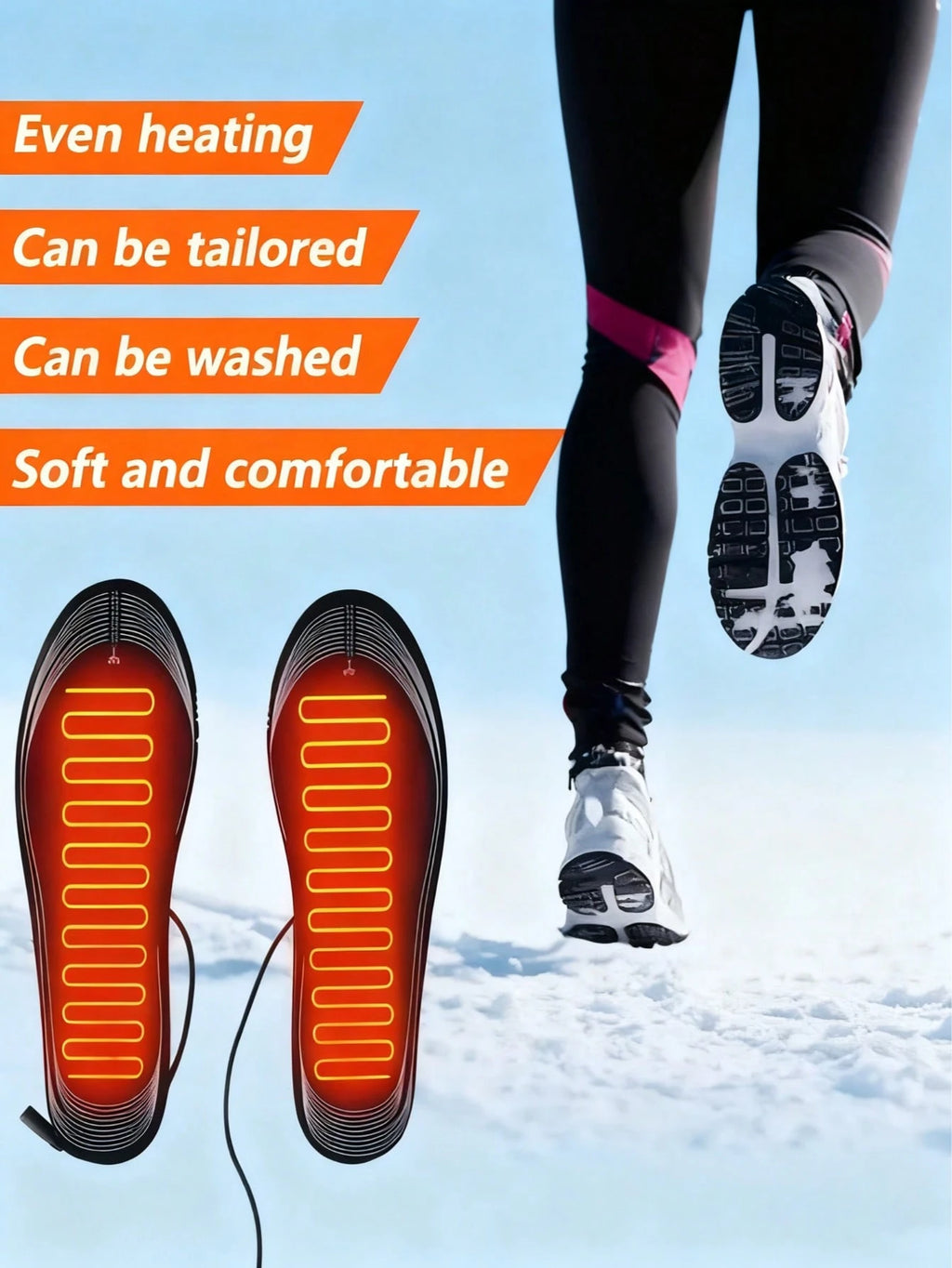 USB Electric Heated Insoles UK – Warm Velvet Foot Warmers for Winter Comfort
