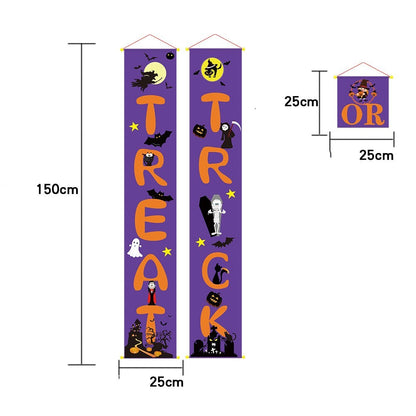 Halloween Outdoor Banner – Spooky Halloween Couplets for Yard, Porch & Party Decorations