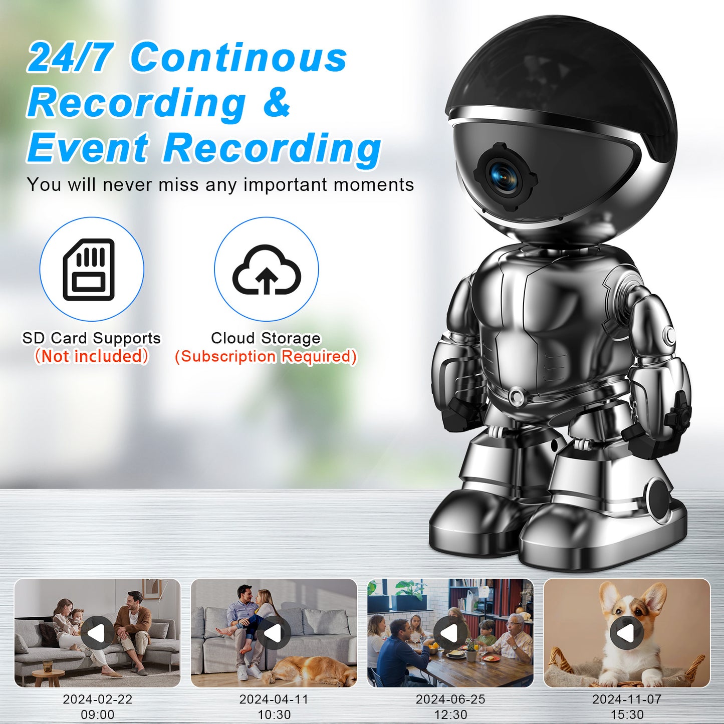 Wi-Fi Enabled Robot Camera With Night Vision