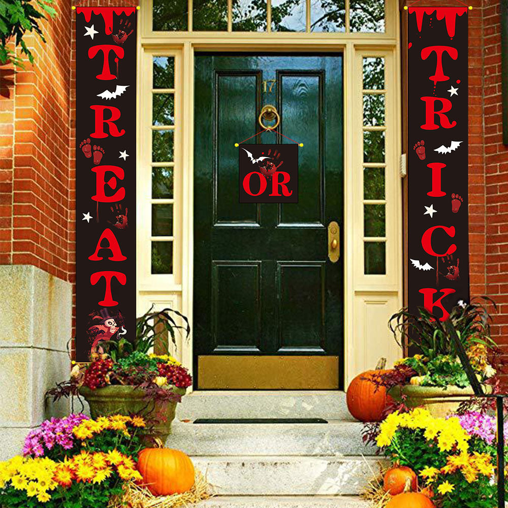 Halloween Outdoor Banner – Spooky Halloween Couplets for Yard, Porch & Party Decorations