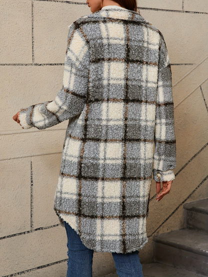 Plaid Pattern Button Front Jacket | Trendy Women’s Casual Outerwear