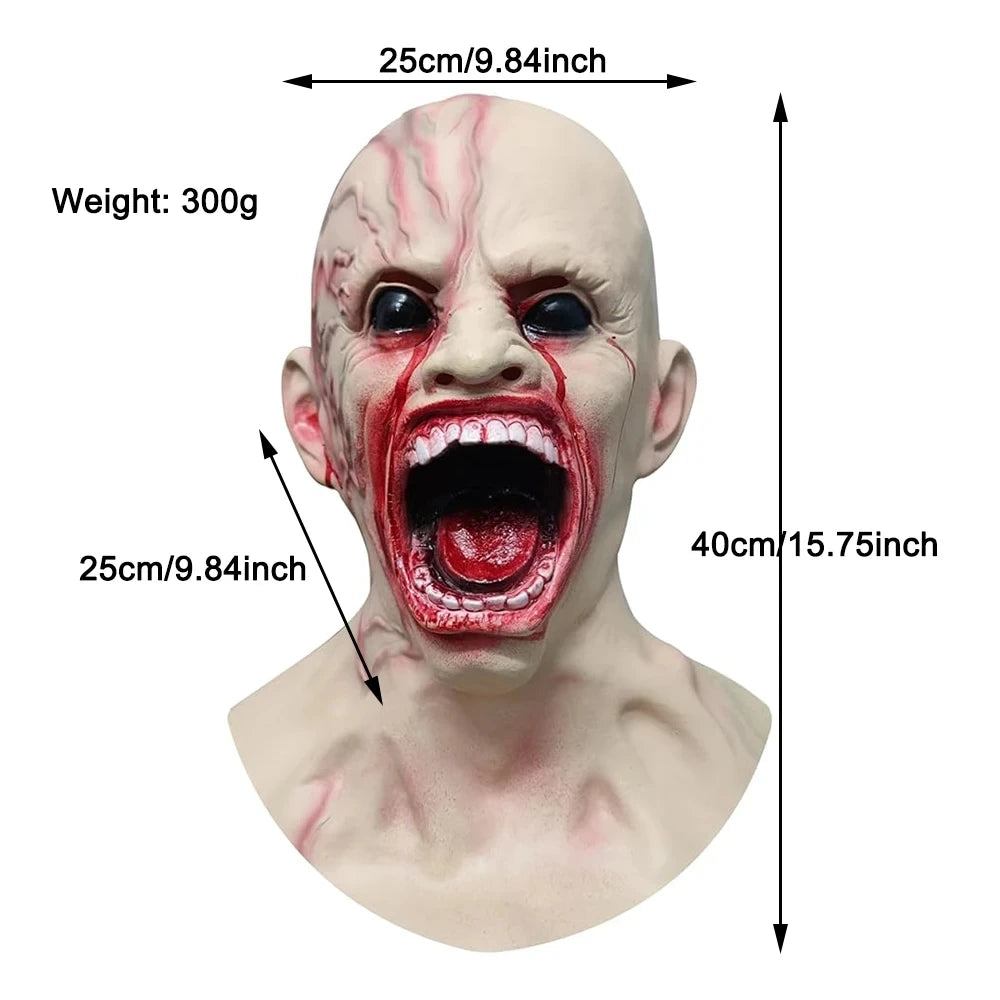 Zombie Mask – Scary Realistic Face Mask | Creepy Halloween Costume Prop for Adults, Cosplay & Horror Parties