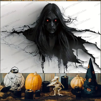 Halloween Zombie Horror Tapestry – 3D Printed Wall Backdrop | Haunted House Party & Home Decoration