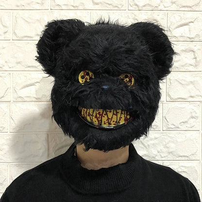 Halloween Cosplay Face Mask – Scary Bear & Rabbit Cartoon Head Cover | Fancy Party, Carnival, Masquerade Costume Prop