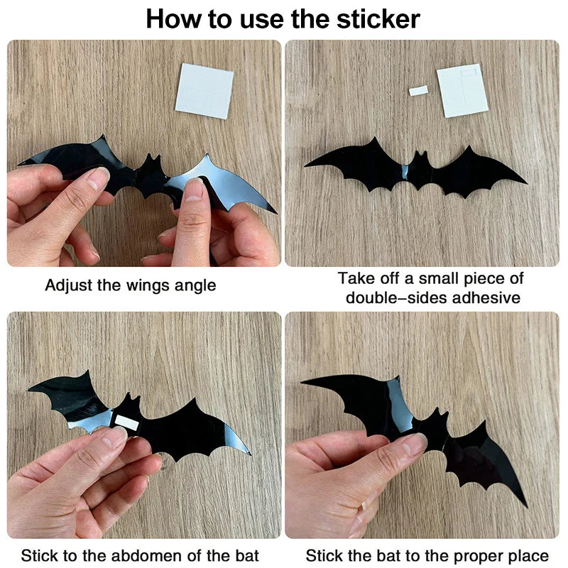 Halloween 3D Black Bat Wall Stickers
