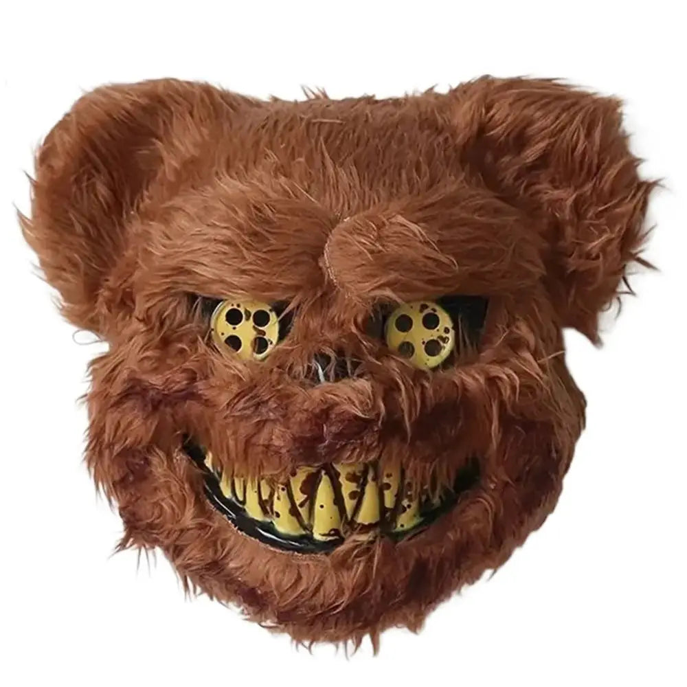 Scary Halloween Mask – Bloody Bunny & Bear Plush Headgear | Ghost Festival Creepy Costume Mask for Women