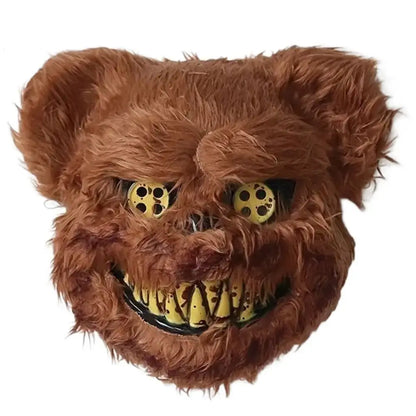 Scary Halloween Mask – Bloody Bunny & Bear Plush Headgear | Ghost Festival Creepy Costume Mask for Women