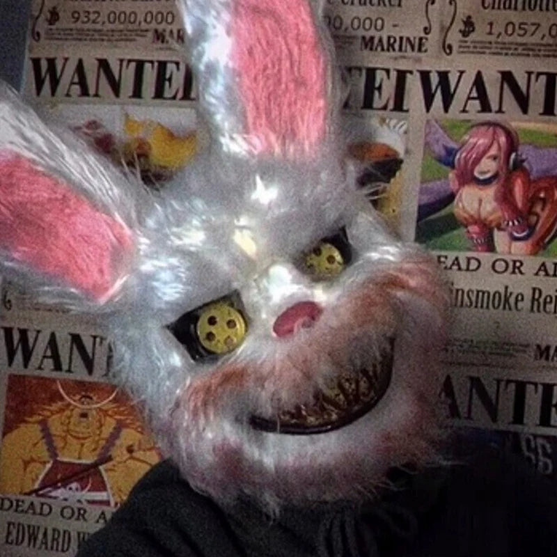 Halloween Cosplay Face Mask – Scary Bear & Rabbit Cartoon Head Cover | Fancy Party, Carnival, Masquerade Costume Prop