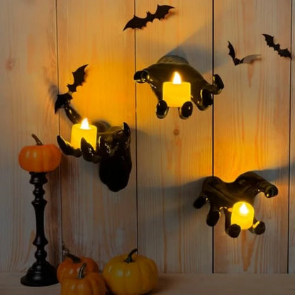 Halloween Creepy Hand Wall Decor – Gothic Life-Size Horror Candle Holders