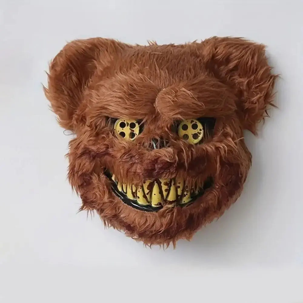 Scary Halloween Mask – Bloody Bunny & Bear Plush Headgear | Ghost Festival Creepy Costume Mask for Women
