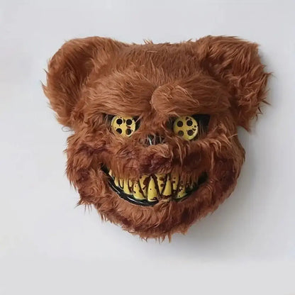 Scary Halloween Mask – Bloody Bunny & Bear Plush Headgear | Ghost Festival Creepy Costume Mask for Women