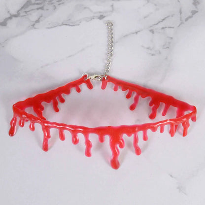 Halloween Horror Blooddrop Necklace – Vampire Fake Blood Choker for Women
