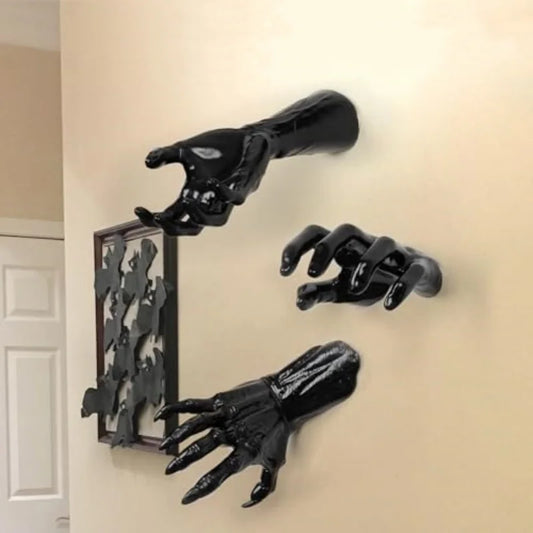 Halloween Creepy Hand Wall Decor – Gothic Life-Size Horror Candle Holders