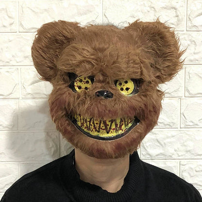 Halloween Cosplay Face Mask – Scary Bear & Rabbit Cartoon Head Cover | Fancy Party, Carnival, Masquerade Costume Prop