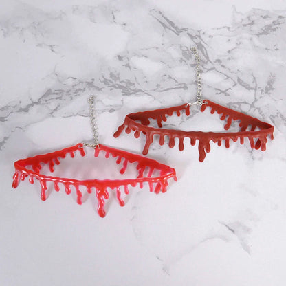 Halloween Horror Blooddrop Necklace – Vampire Fake Blood Choker for Women
