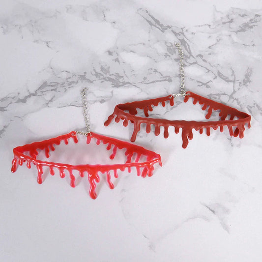 Halloween Horror Blooddrop Necklace – Vampire Fake Blood Choker for Women