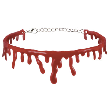 Halloween Horror Blooddrop Necklace – Vampire Fake Blood Choker for Women