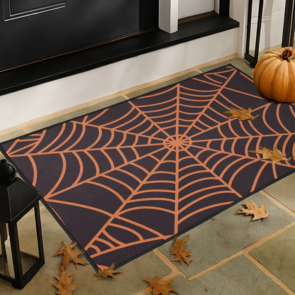 Halloween Crystal Velvet Doormat – Pumpkin & Ghost Trick or Treat Mat
