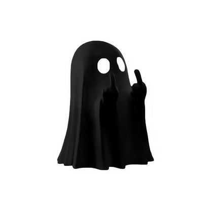Middle Finger Ghost Statue – Cute & Scary Ghost Figurine | Halloween Home Decoration, Coffee Table & Shelf Centerpiece