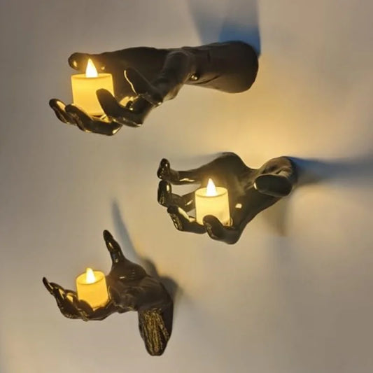 Halloween Creepy Hand Wall Decor – Gothic Life-Size Horror Candle Holders
