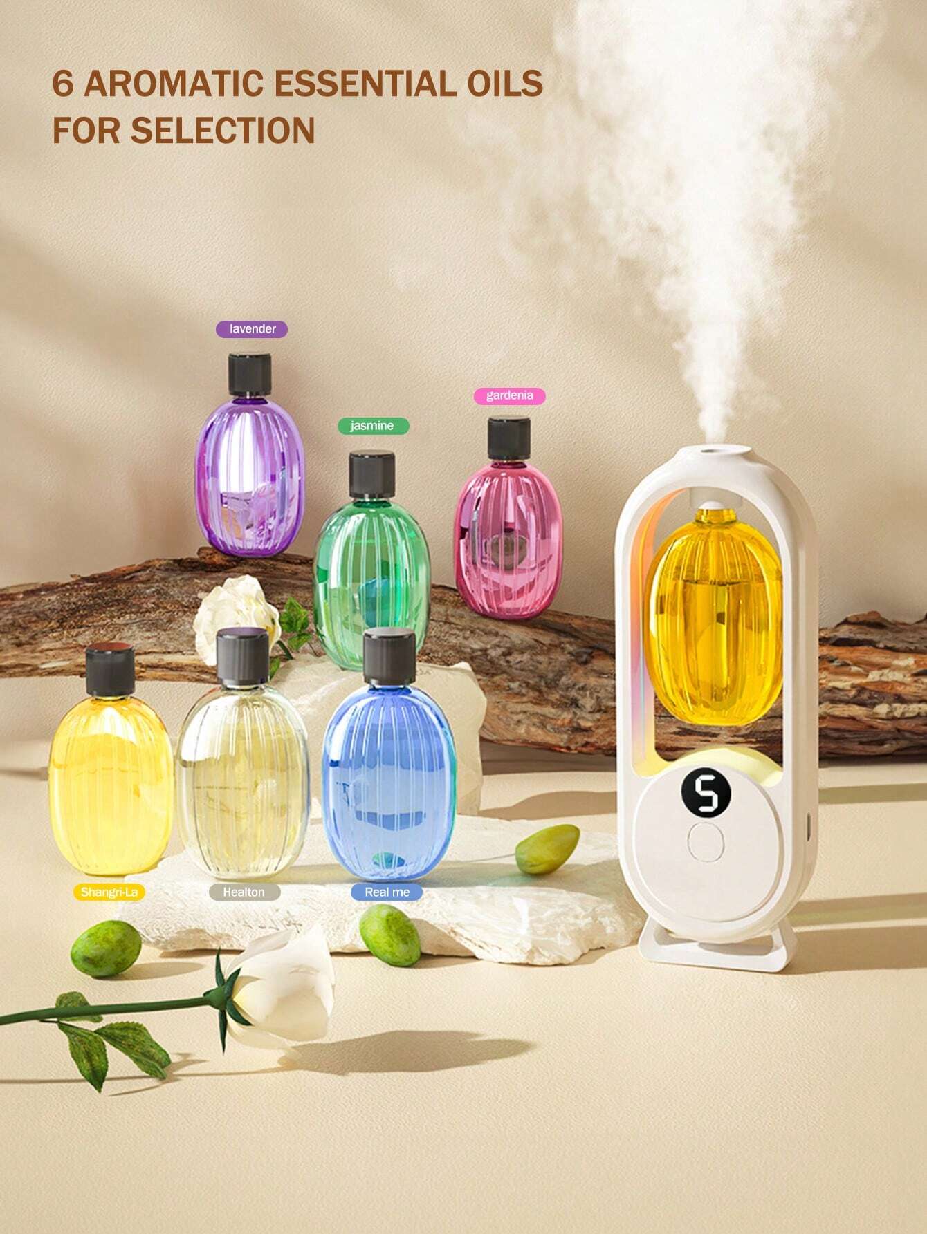 Aromatherapy Essential Oil Diffuser – Silent Home & Office Air Freshener, Rechargeable, 7 - Color LED - FINDS & FAVES
