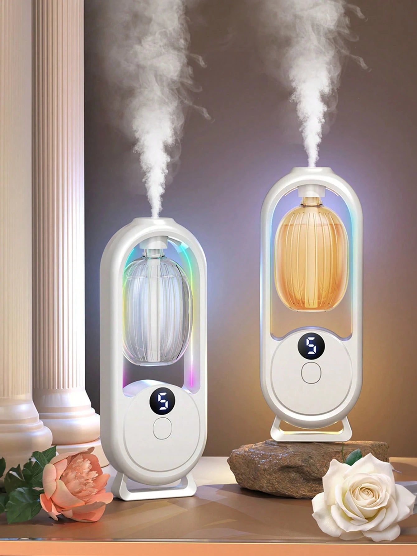 Aromatherapy Essential Oil Diffuser – Silent Home & Office Air Freshener, Rechargeable, 7 - Color LED - FINDS & FAVES